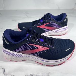 Brooks Adrenaline GTS 22 Black Purple Coral Athletic Running Sneakers