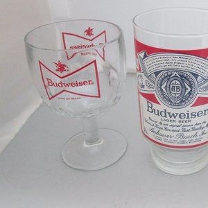 3 Budweiser Beer glasses All excellent shape