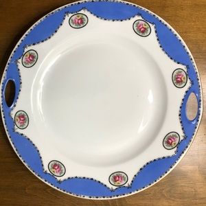 Antique Victoria China 10” Serving plate with Cut Outs.  RARE Periwinkle