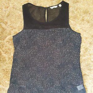 4/$20 | Reitmans Black Sheer Asymmetrical Hem Tank Top Blouse