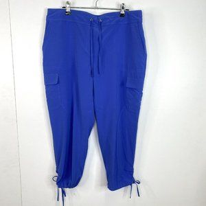 Chicos Zenergy Cargo Crop Pants Blue Size 1 Petite US Medium 8