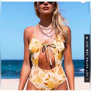 Cupshe floral cutout one piece swimsuit