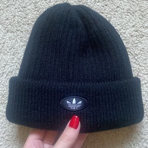 Brand New W/O Tag Adidas Black Knit Logo Classic Beanie Hat