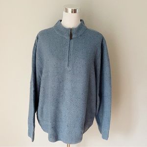 Scandia Woods 1/3 Zip Blue Old Money Sweater Size L