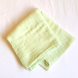 living textiles baby soft green muslin cotton gauze swaddle blanket