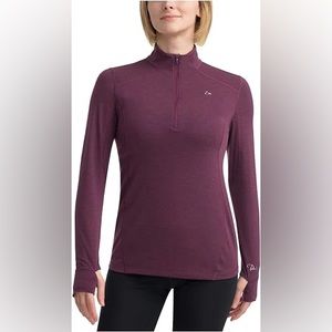 Paradox Drirelease Merino Blend Dark Purple Long Sleeve Top Size Small