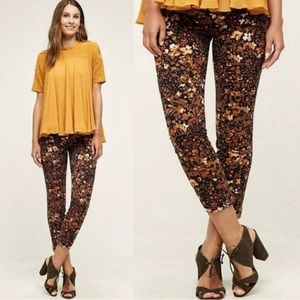 Anthropologie The Essential Slim Autumn Floral Pants