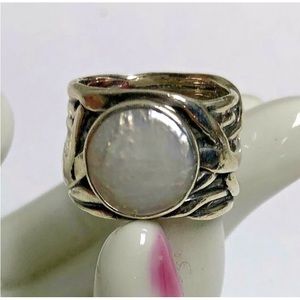 SILPADA Sterling & Coin Pearl Mermaid Ring. Sz 6