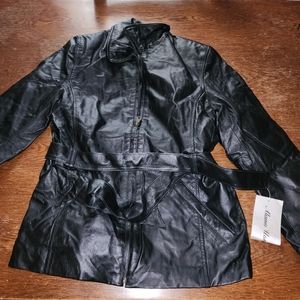 ALAMO UOMO. NWT WOMENS SIZE MEDIUM 100% LEATHER JACKET COAT