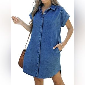 NWT Size SM Button Down Denim Shirt Dress (fits more like a medium)