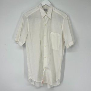 Philippe Ferro Men's Short Sleeve Button Down Dress Shirt White Size Large