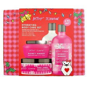 Betsey Johnson Hydrating Body Care Set: Honey Amber- 4 PC set New