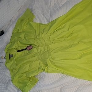 Spoon Jeans Lime Green Tunic Button Up Top