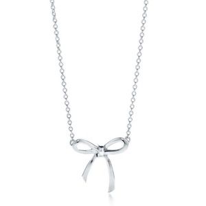 Authentic Tiffany Bow Sterling Silver Pendant Necklace