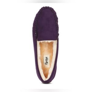 Floopi Lily Moccasin Faux Suede Slippers purple 9