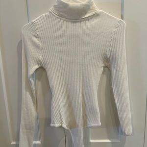 White turtle neck sweater bodysuit