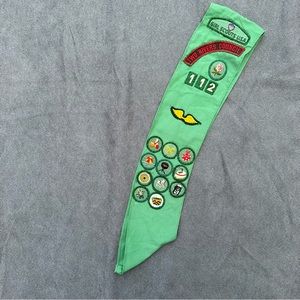 Vintage Girl Scout sash with patches