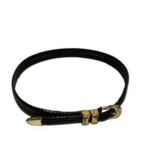 Cale Spain Mens Braided Leather Dress Belt Adjustable Waist up to 41" Black Gold