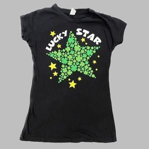 Vintage Y2K Hybrid Tees Lucky Star Shamrock Clover fitted t-shirt large