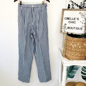 Vintage Ralph Lauren Striped Nautical Blue Hi-rise Pants 8