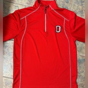 ohio state buckeyes long sleeve quarter zip with block O logo