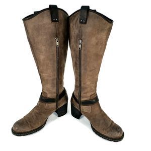 Born Beige Suede Leather Riding Boots Womans Size 7 M Knee High W21989 CQE10