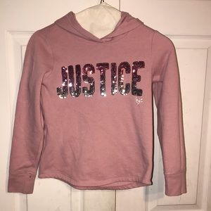 Girl’s Hooded Sequined Justice Top