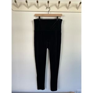 SPANX- Velvet Leggings Black Shaping Contour Tummy Control XL