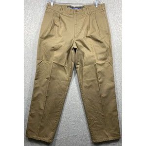 Vintage Duxbak Mens Pants Size 38x30 (36x29) Khaki Straight Pleated Pockets