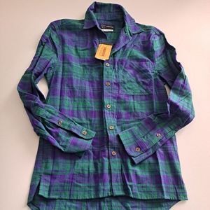 𝅺men's Original Use Long Sleeve Button-Down Shirt Plaid Green XS