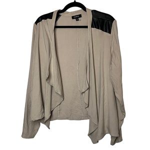 Torrid Tan Black Faux Leather Open Cardigan Size 0 (L) Women