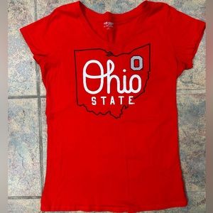 the ohio state university short sleeve v-neck tshirt, size medium