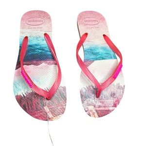 Havaianas Pink Rubber Flip Flops NEW Size 6