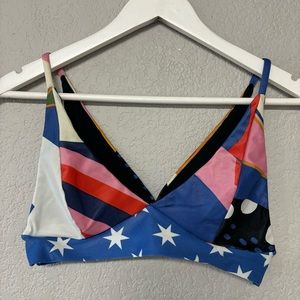 Farm Rio Star V Neck Bikini Top Size XS