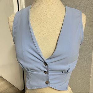 Verge Girl Blue Vest Button Top Size‎ 6