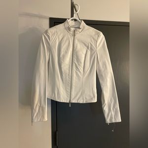 White leather fitted jacket by Danier