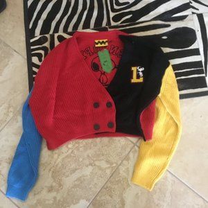 Lazy Oaf Peanuts Cardigan size L New Oversized