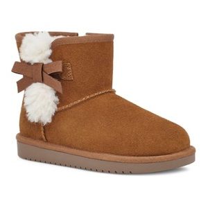 KOOLABURRA BY UGG Victoria bow mini short boot bootie winter shearling suede 9