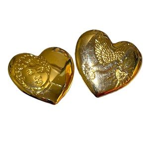 1980 Variety Club Baby Face Heart Pin and 1998 Gold Heart Rainbow Charity Badge