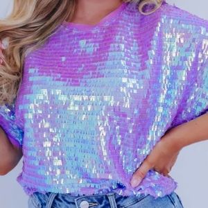 Chiffon Sequin Top