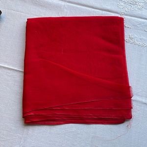 Vintage organdy (ca 1950's) red fabric remnant, 37" wide, 2 yards