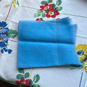 Vintage organdy (ca 1950's) blue remnant, 36" wide, 18" long