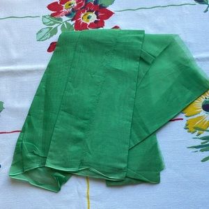 Vintage organdy (ca 1950's) dark green remnant, 15" x 30"