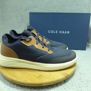 Cole Haan Grand Plus Journey Navy Blue and Tan Sneakers Men's Size 10.5 C36930