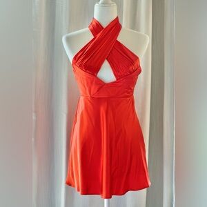 Brand New Sau Lee Livi Criss Cross Halter Mini Dress