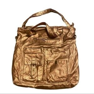 Vintage Women’s faux leather gold shoulder bag