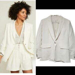 Veronica beard Hollis Dickey blazer jacket white with silver buttons size 8