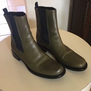 Vintage Prada Olive Green Leather Boots