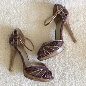‘Sex and the City’ purple snakeskin peep toe heels