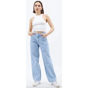 DR. DENIM Donna Pebble Superlight Retro High Rise Wide Leg Jeans - Size 24